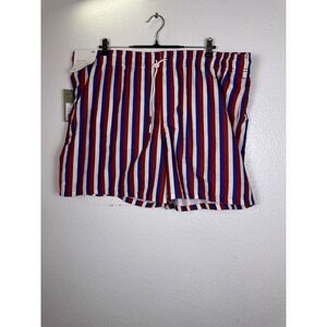 Goodfellow & Co Mens XXL Red White Blue Striped Swim Trunks 6 Inch Inseam NWT